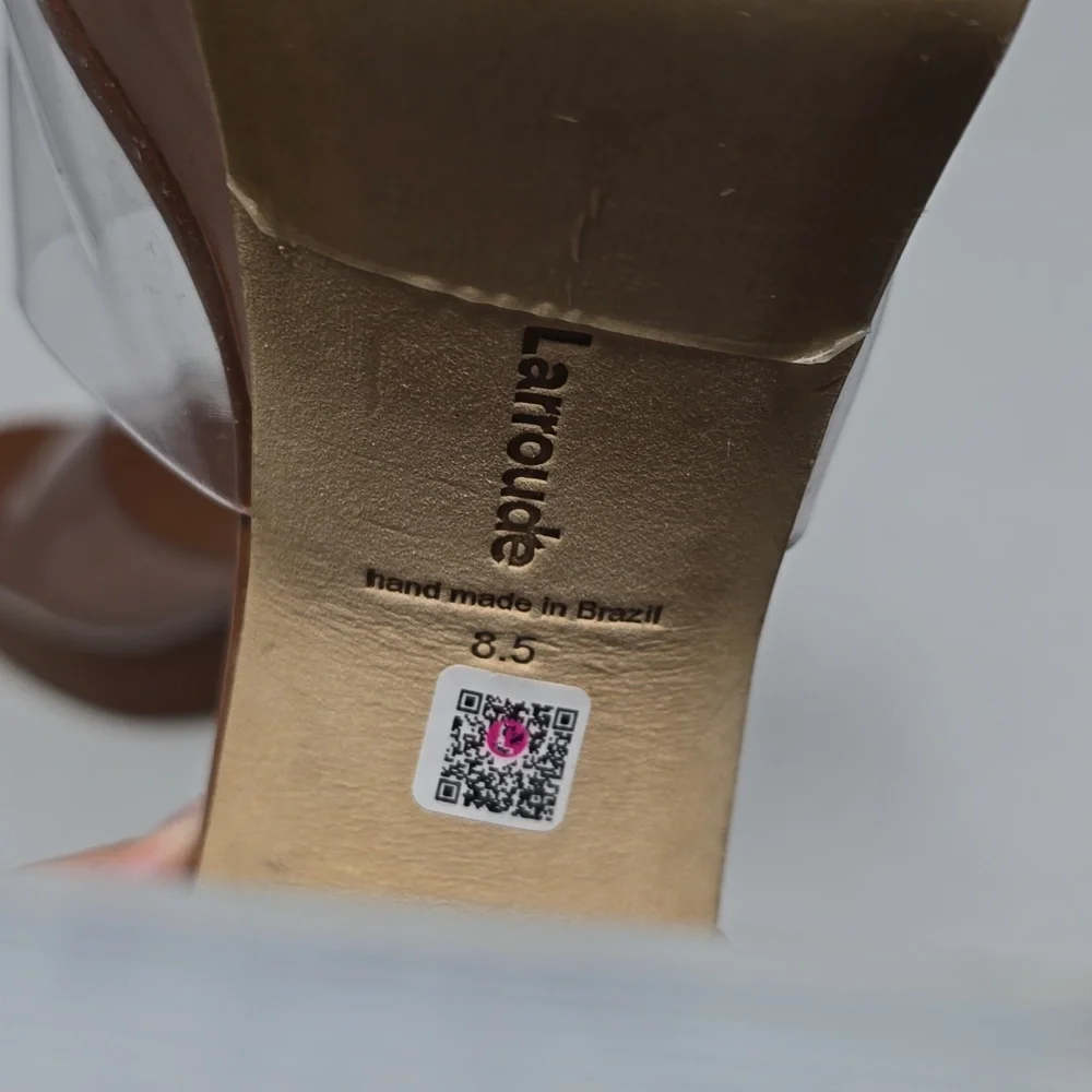 Larroude Dolly Lucite Vinyl Platform Women's Mules - Picture 7 of 8